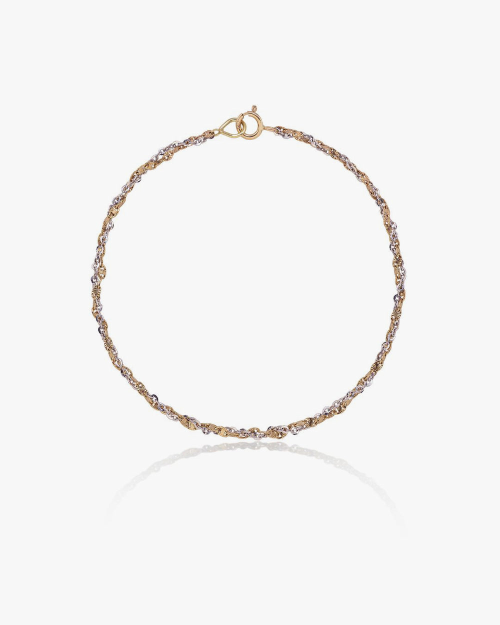Bracciale Treccia Oro Giallo e Bianco